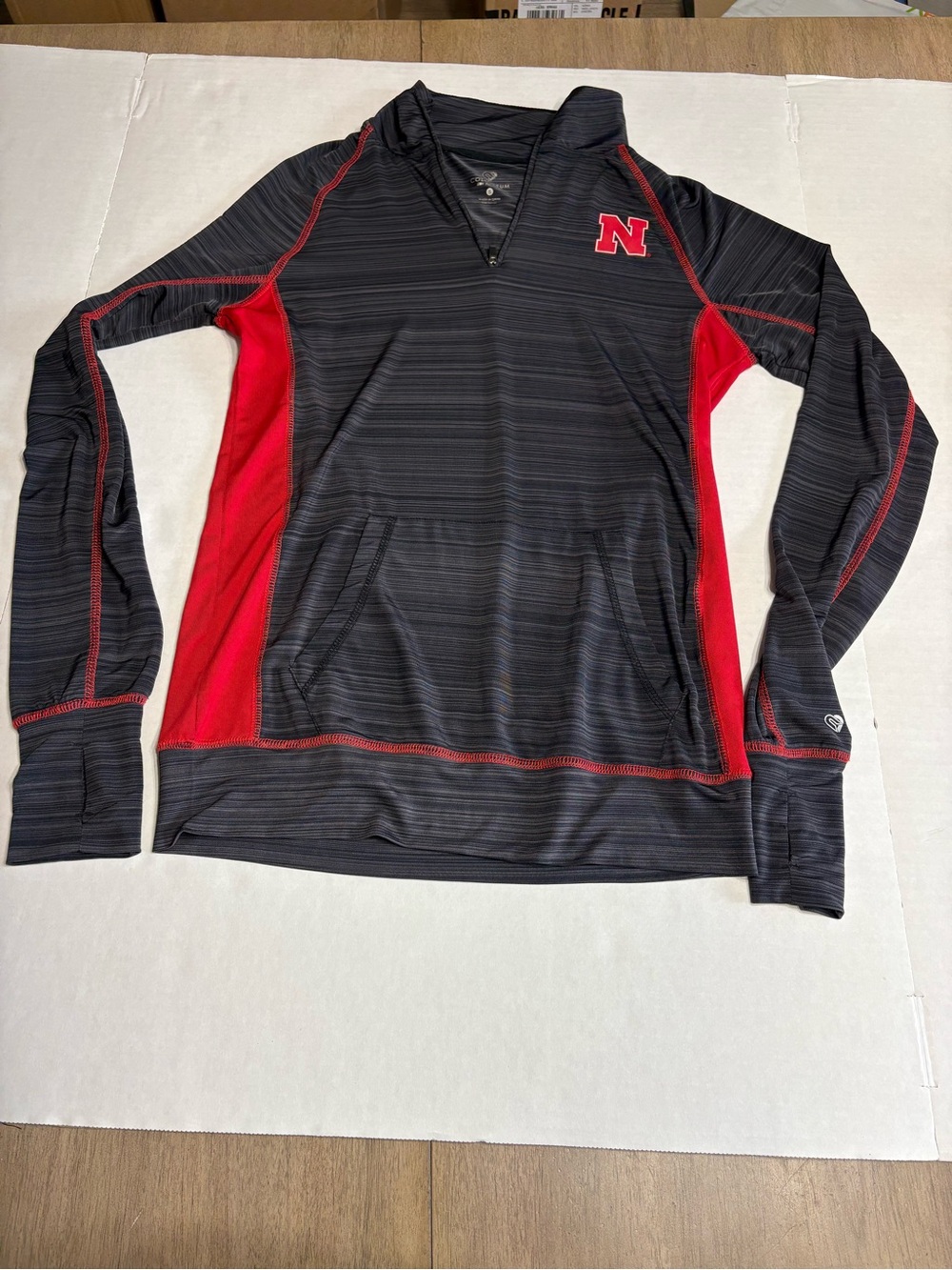 Colosseum Black and Red Performance Pullover with 'N' Patch